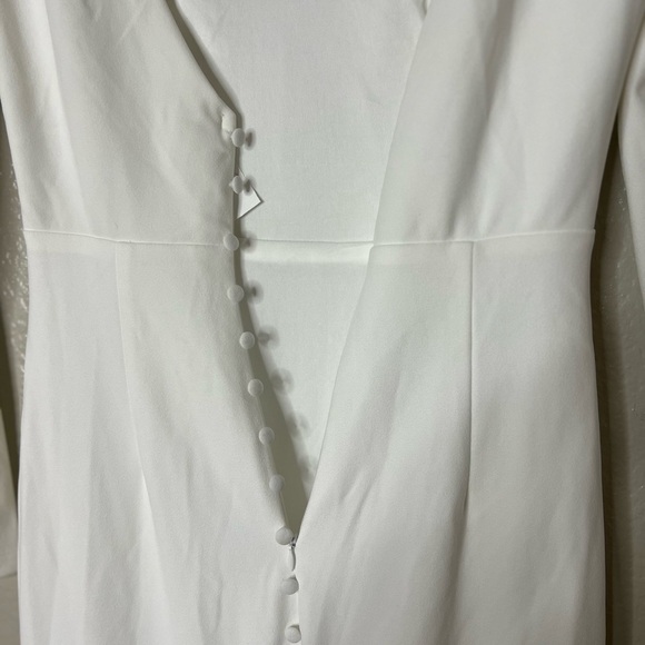 Feeling of Forever White Long Sleeve Mermaid Maxi Dress Gown Small - Picture 11 of 12